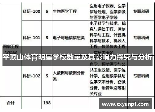 平顶山体育明星学校数量及其影响力探究与分析